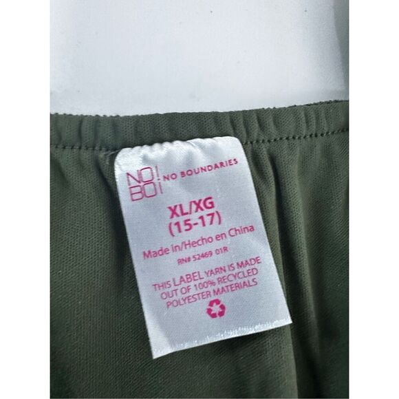 NWT No Boundaries Juniors’ Jumpsuit Olive Green Packets Wide Legs SzXL(15-17) - Picture 14 of 16